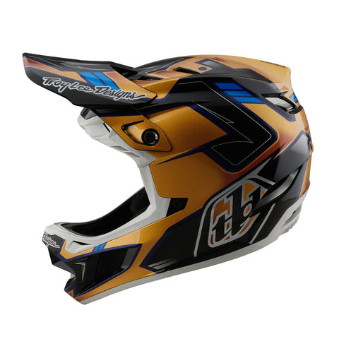 Troy Lee Designs D4 Composite MIPS Helmet Royalty - Black/Gold / M