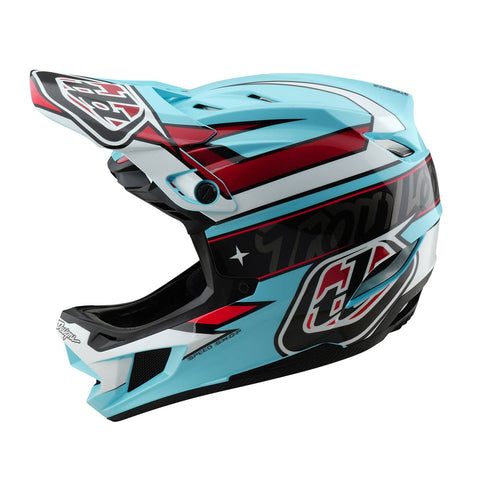 Troy Lee Designs D4 Polyacrylate Helmet Linear - Blue / XL