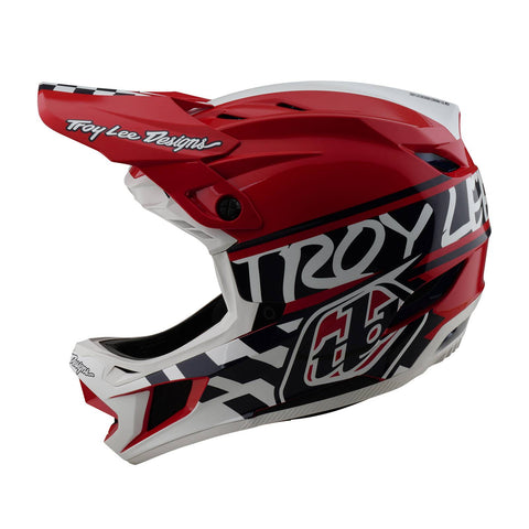 Troy Lee Designs D4 Polyacrylate Helmet Fifty-50 - White/Red / XL
