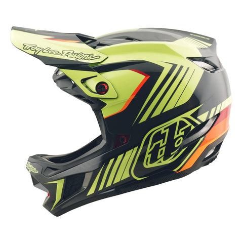 Troy Lee Designs D4 Polyacrylate Helmet Qualifer - Black/Yellow / 2XL