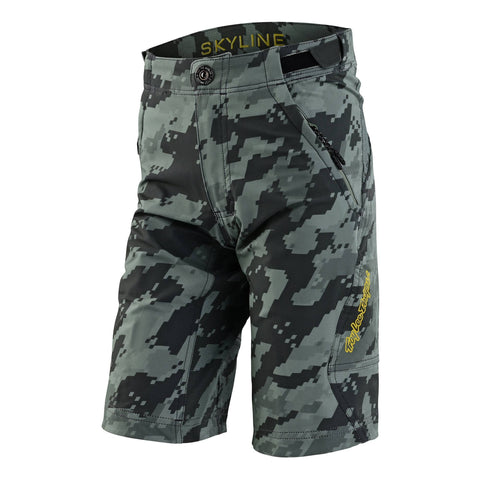 Troy Lee Designs Skyline Youth Shorts - Shell Only Digi Camo - Spruce / 26
