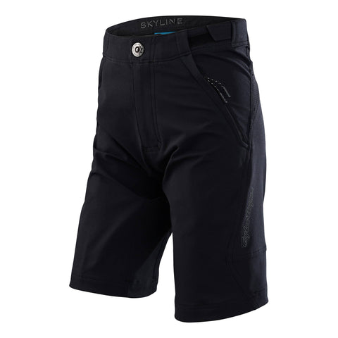 Troy Lee Designs Skyline Youth Shorts - Shell Only Mono - Black / 24