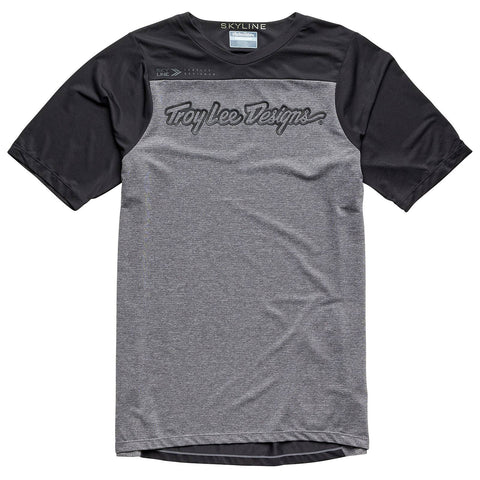 Troy Lee Designs Skyline Short Sleeve Jersey Signature - Heather Grey/Black / S