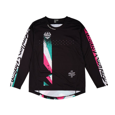 Troy Lee Designs Sprint Youth Jersey Full Pull - Black / XS