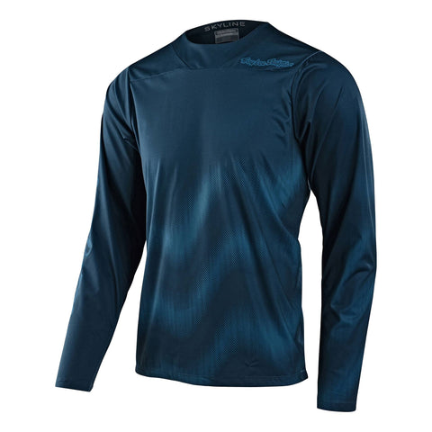Troy Lee Designs Skyline Chill Long Sleeve Jersey Waves - Dark Slate Blue / 2XL
