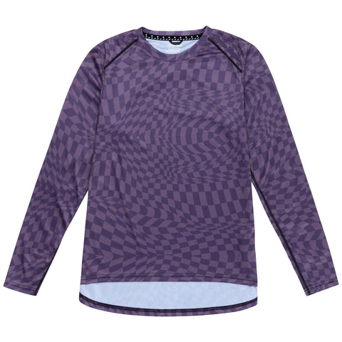 Troy Lee Designs Lilium Long Sleeve Women's Jersey Twisted Checkers - Deep Purple / M