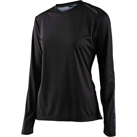 Troy Lee Designs Lilium Long Sleeve Women's Jersey Solid - Black / L