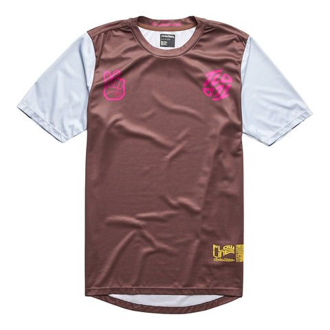 Troy Lee Designs Flowline Youth Short Sleeve Jersey Flipped - Chocolate / XL