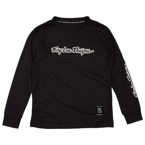Troy Lee Designs Signature Skyline Ride Youth Long Sleeve Jersey Black / XS