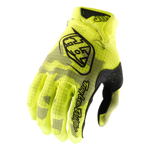 Troy Lee Designs Air Gloves - Graphic Editions Blotted - Flo Yellow / M