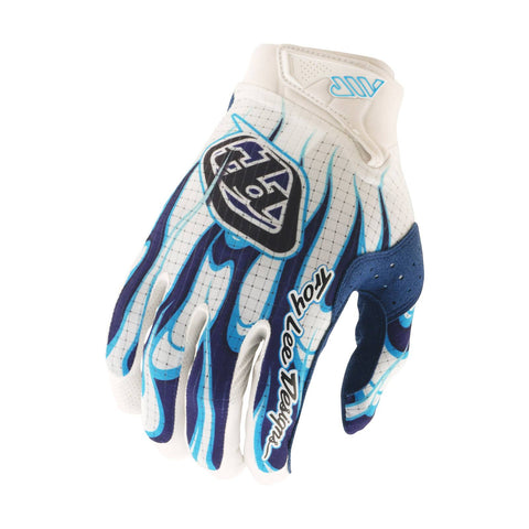 Troy Lee Designs Air Gloves - Graphic Editions Torched - White/Blue / L