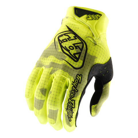 Troy Lee Designs Youth Air Gloves Blotted - Flo Yellow / S