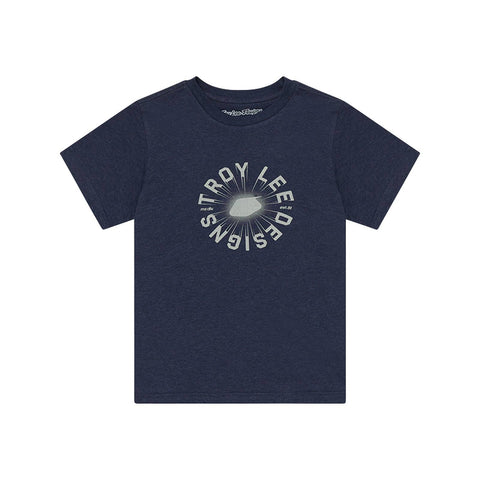 Troy Lee Designs Rotation Youth Short Sleeve T-Shirt Navy Heather / S