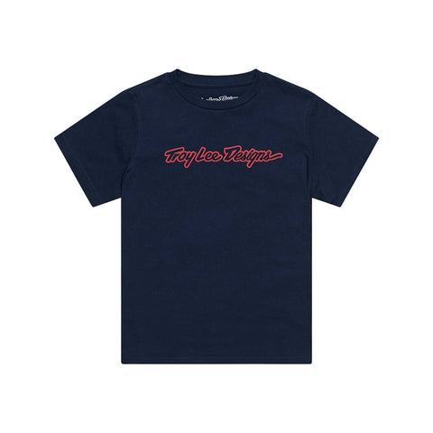 Troy Lee Designs Signature Youth Short Sleeve T-Shirt Navy / L