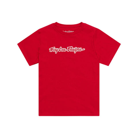 Troy Lee Designs Signature Youth Short Sleeve T-Shirt Team Red / M