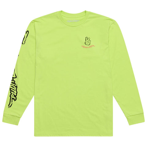Troy Lee Designs Peace Out Long Sleeve T-Shirt Glo Yellow / L
