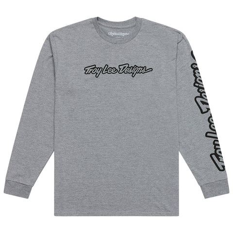 Troy Lee Designs Signature Long Sleeve T-Shirt Grey Heather / S