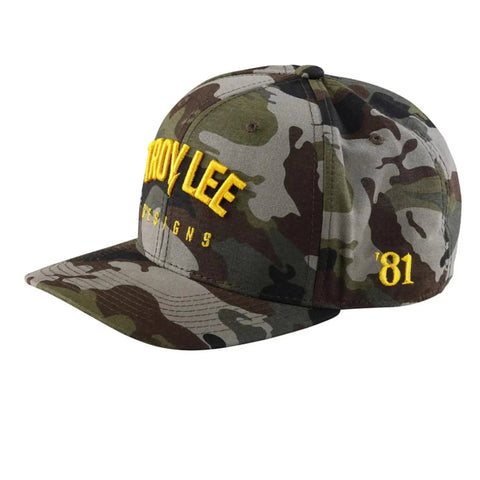 Troy Lee Designs Curved Bill Snapback Cap Bolt - Forest Camo /