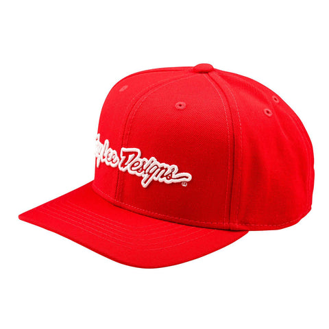 Troy Lee Designs Curved Bill Snapback Cap Signature - Team Red /