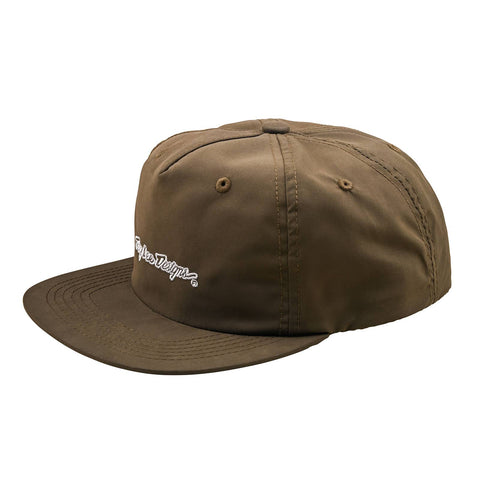 Troy Lee Designs Unstructured Snapback Cap Signature - Olive Canvas /
