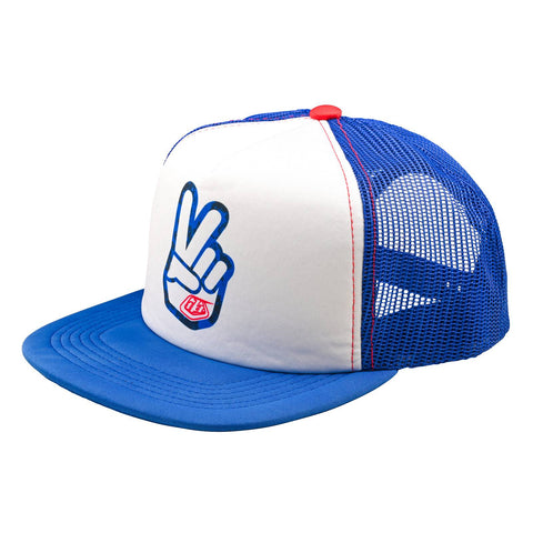 Troy Lee Designs Trucker Snapback Cap Peace Out - White/Blue /