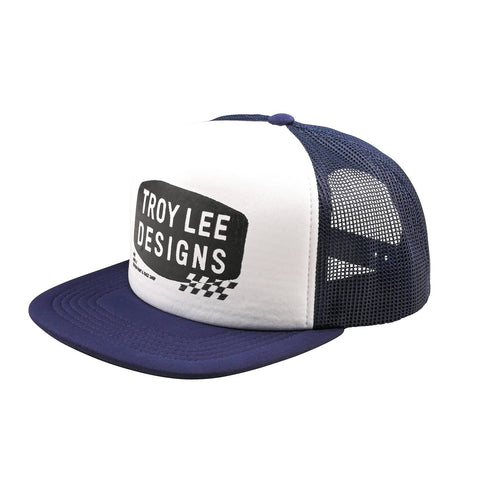 Troy Lee Designs Trucker Snapback Cap Stamp - Vintage White/Navy /