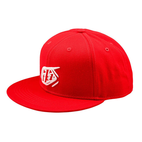 Troy Lee Designs Badge Flat Bill Snapback Cap Team Red /