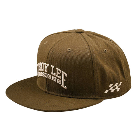 Troy Lee Designs Scholar Flat Bill Snapback Cap Olive /