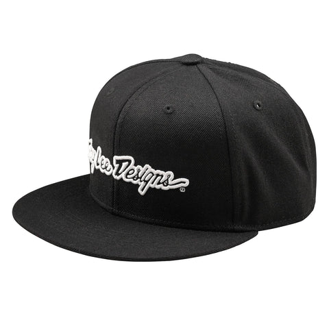 Troy Lee Designs Signature Flat Bill Snapback Cap Black /