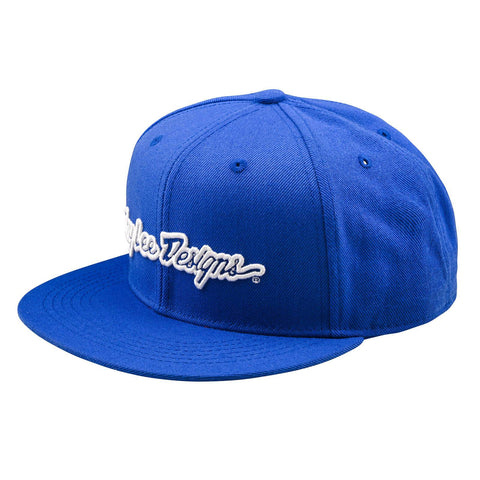 Troy Lee Designs Signature Flat Bill Snapback Cap Blue /