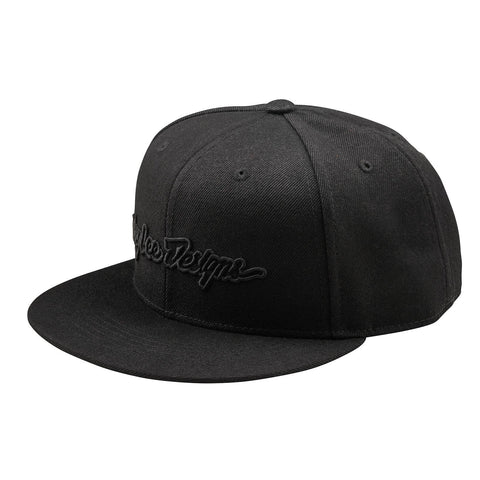 Troy Lee Designs Signature Flat Bill Snapback Cap Black/Black /