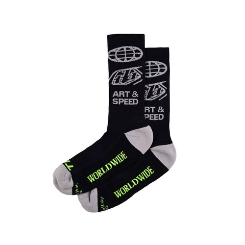 Troy Lee Designs Performance Socks Worldwide - Black / S/M