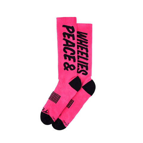 Troy Lee Designs Performance Socks Peace & Wheelies - Fuscia / S/M