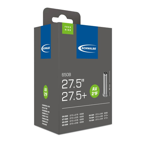 Freeride InnertubesFor wider freeride mountain bike tyres650b x 2.1 to 3.0 ". Presta or Schrader valve.