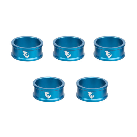 Wolf Tooth Precision Headset Spacers - 5 Pack Blue / 15mm