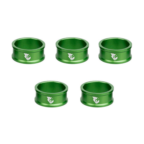 Wolf Tooth Precision Headset Spacers - 5 Pack Green / 15mm