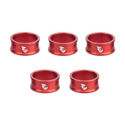 Wolf Tooth Precision Headset Spacers - 5 Pack Red / 15mm