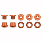 Wolf Tooth Chainring Bolts and Nuts for 1x - Set of 5 Orange / M8 x.75 x 5