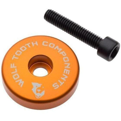 Wolf Tooth Ultralight Stem Cap with Integrated Spacer Orange / 5mm