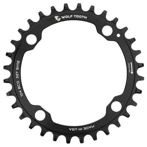 Wolf Tooth 104 BCD Chainring for Shimano 12 Speed Hyperglide Drop Stop ST / 40T