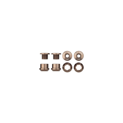 Wolf Tooth Chainring Bolts and Nuts for 1x - Set of 4 Espresso / M8 x.75 x 4