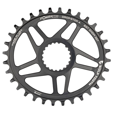 Wolf Tooth Elliptical Direct Mount Chainring for Race Face Cinch Drop Stop A / Standard (49mm Chainline / 6mm Offset)