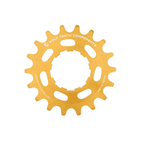 Wolf Tooth Aluminum Single Speed Cog Gold / 18T