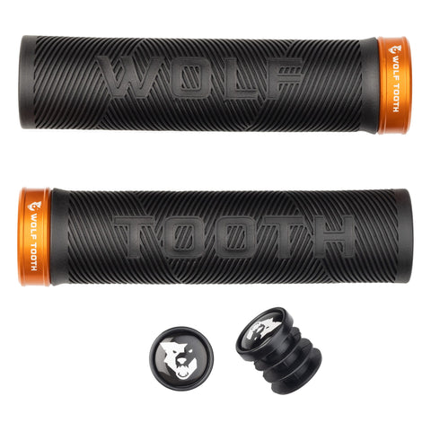 Wolf Tooth Echo Lock-On Grips Black/Orange / One Size