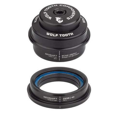 Wolf Tooth Performance Geoshift Angle Headset 2 Degree EC44/28.6 Upper, ZS56/40 Lower / Head Tube Length 90-114mm