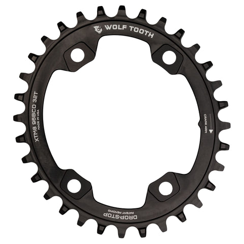 Wolf Tooth Elliptical 96 BCD Chainring for Shimano XT M8000/SLX M7000 / Drop Stop A