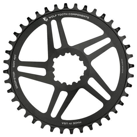 Wolf Tooth Direct Mount Round Chainring Flat Top for SRAM Drop Stop B / Standard (49mm Chainline / 6mm Offset)