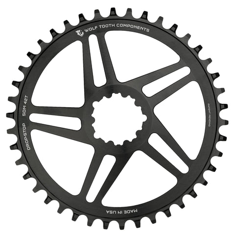 Wolf Tooth Direct Mount Round Chainring Flat Top for SRAM Drop Stop B / Standard (49mm Chainline / 6mm Offset)