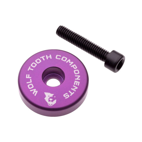 Wolf Tooth Ultralight Stem Cap with Integrated Spacer Ultraviolet Purple / 5mm