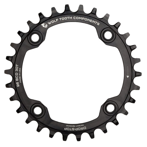 Wolf Tooth 96 BCD Symmetrical Chainring for Shimano Compact Triple Black / 30T